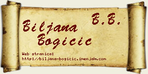 Biljana Bogičić vizit kartica